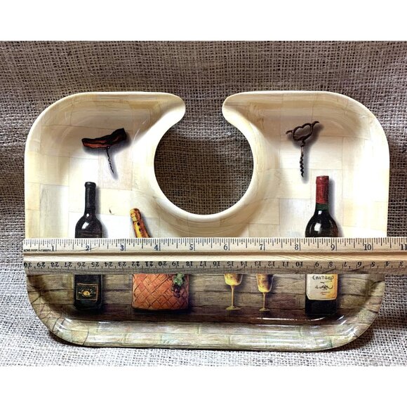 Tuscan Cellars Wine Appetizer Party Tray Set Of 2 - Picture 2 of 7